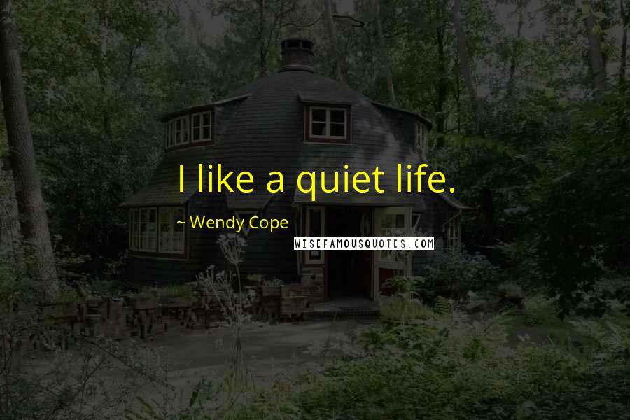 Wendy Cope Quotes: I like a quiet life.