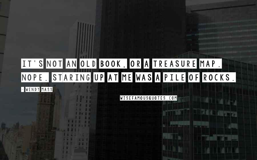 Wendy Mass Quotes: It's not an old book, or a treasure map. Nope. Staring up at me was a pile of rocks.