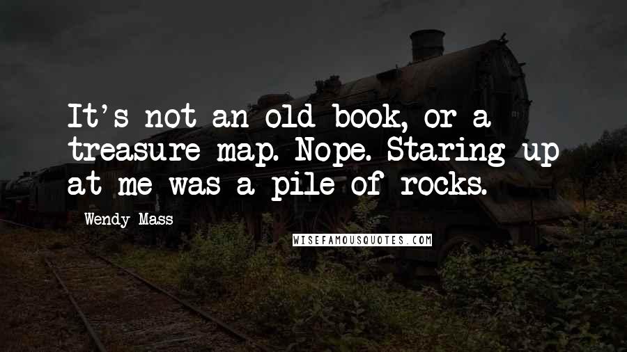 Wendy Mass Quotes: It's not an old book, or a treasure map. Nope. Staring up at me was a pile of rocks.