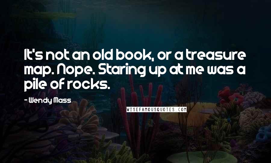 Wendy Mass Quotes: It's not an old book, or a treasure map. Nope. Staring up at me was a pile of rocks.