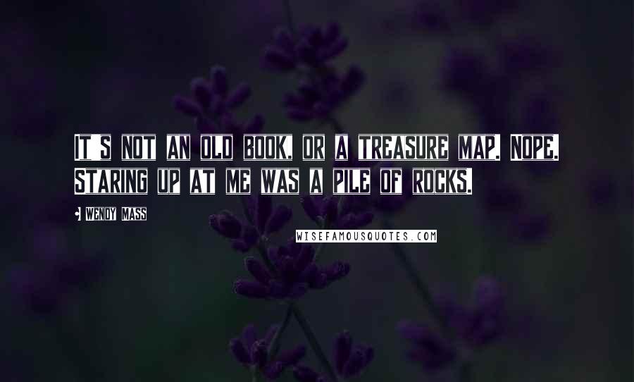 Wendy Mass Quotes: It's not an old book, or a treasure map. Nope. Staring up at me was a pile of rocks.