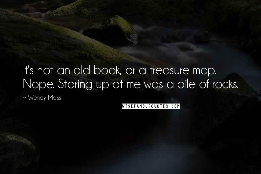 Wendy Mass Quotes: It's not an old book, or a treasure map. Nope. Staring up at me was a pile of rocks.