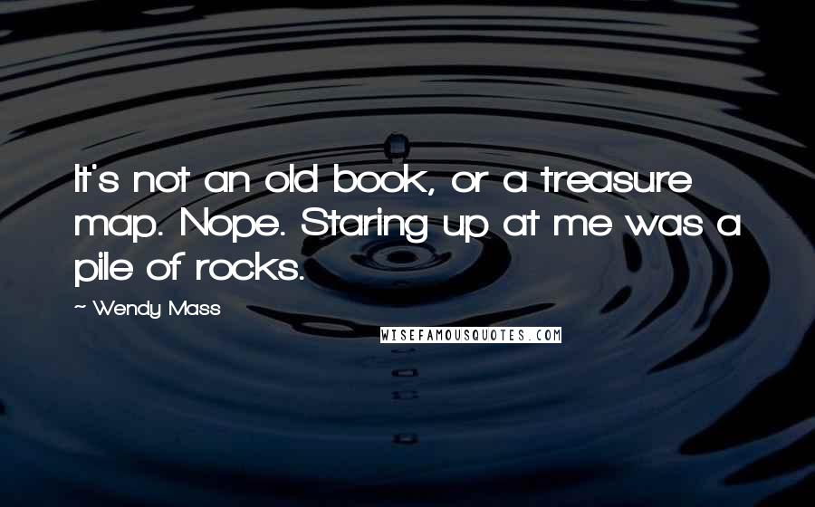 Wendy Mass Quotes: It's not an old book, or a treasure map. Nope. Staring up at me was a pile of rocks.