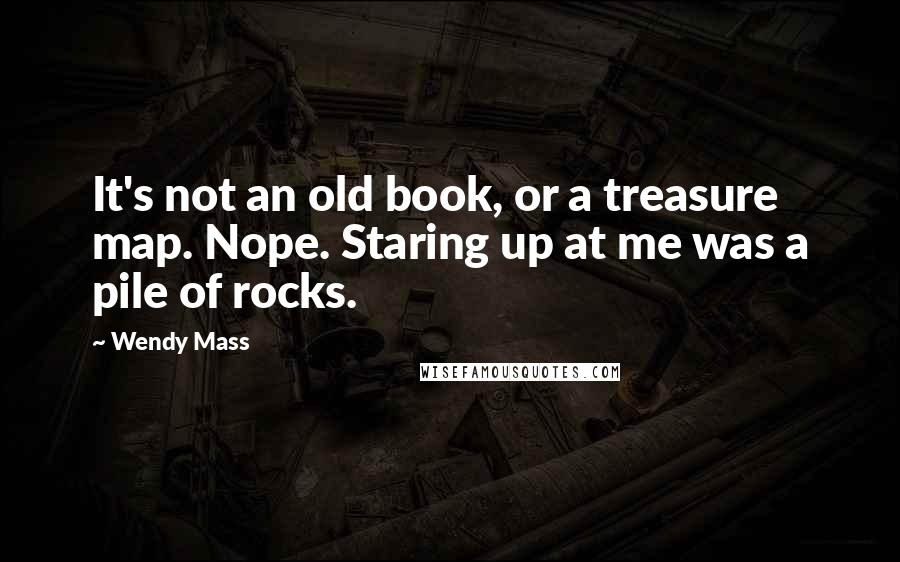 Wendy Mass Quotes: It's not an old book, or a treasure map. Nope. Staring up at me was a pile of rocks.