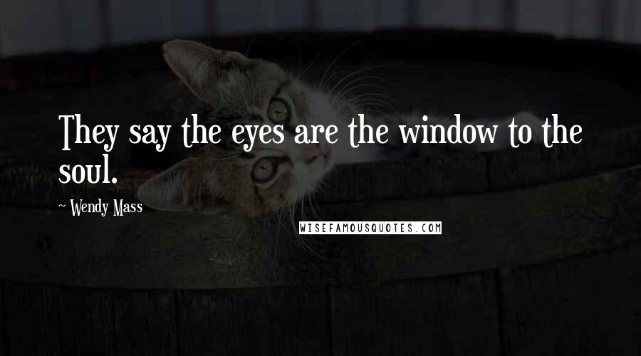 Wendy Mass Quotes: They say the eyes are the window to the soul.