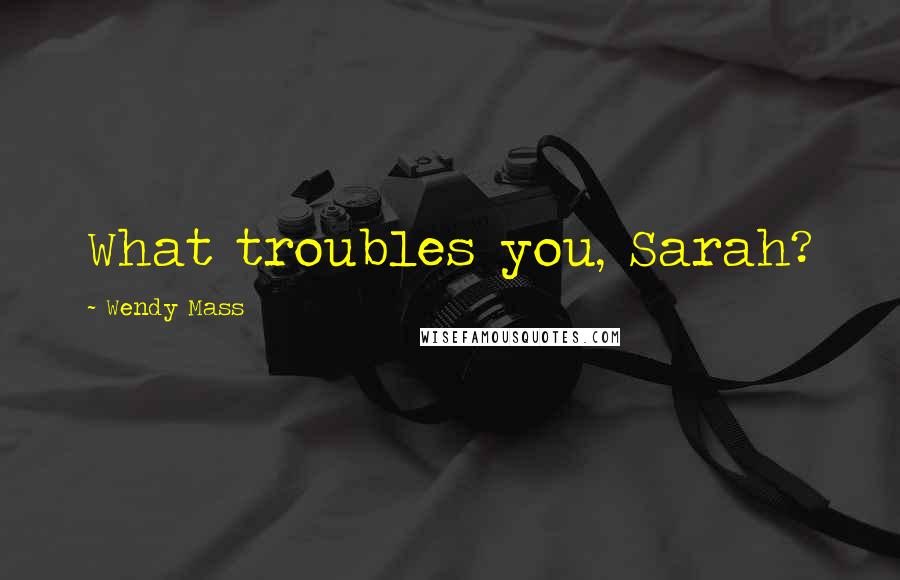 Wendy Mass Quotes: What troubles you, Sarah?
