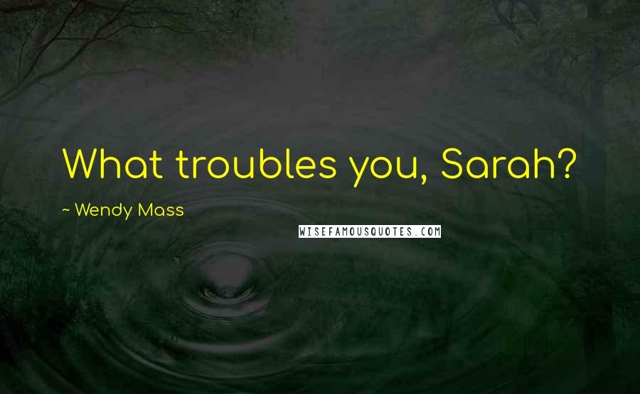Wendy Mass Quotes: What troubles you, Sarah?