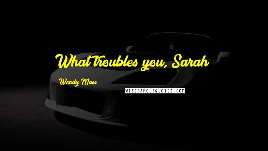 Wendy Mass Quotes: What troubles you, Sarah?