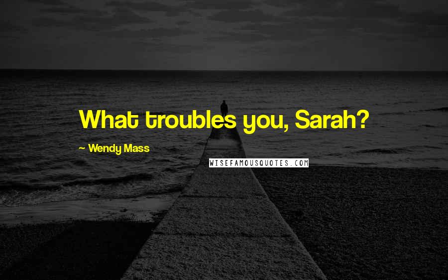 Wendy Mass Quotes: What troubles you, Sarah?