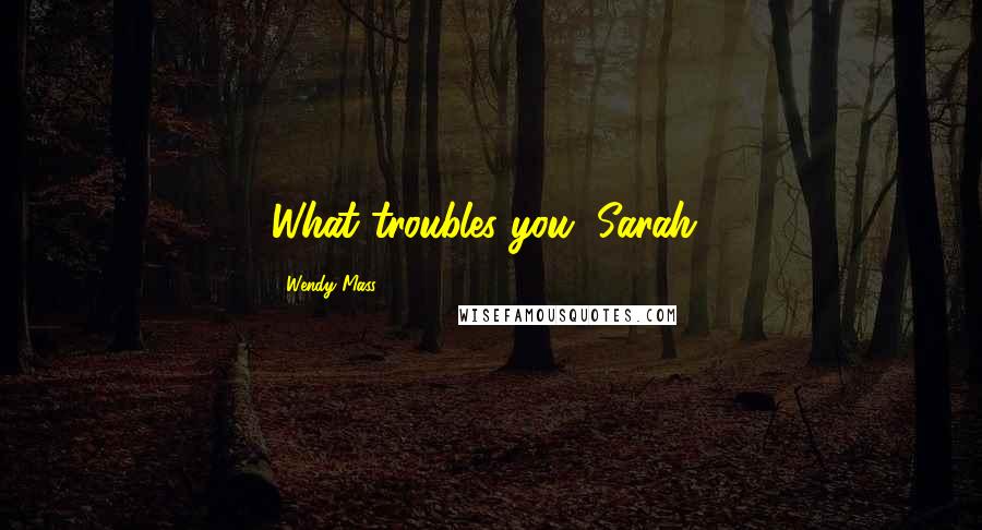 Wendy Mass Quotes: What troubles you, Sarah?