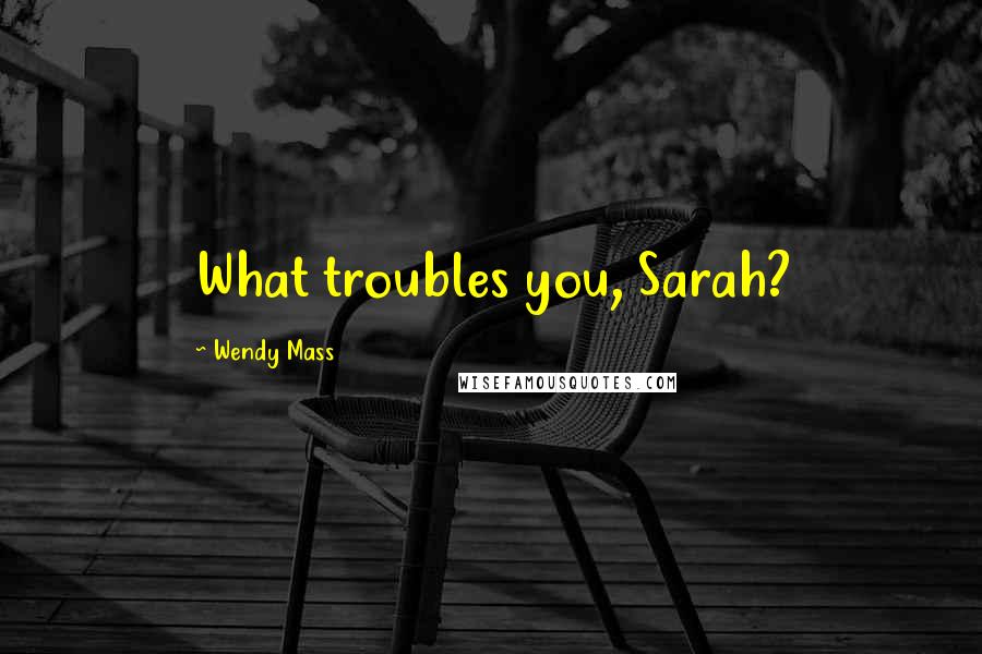 Wendy Mass Quotes: What troubles you, Sarah?