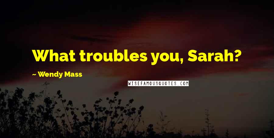 Wendy Mass Quotes: What troubles you, Sarah?