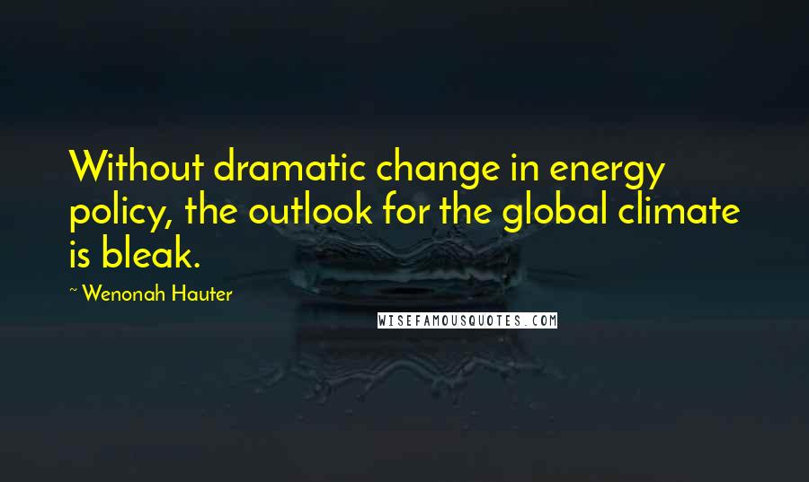 Wenonah Hauter Quotes: Without dramatic change in energy policy, the outlook for the global climate is bleak.