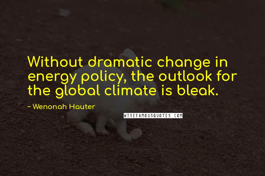 Wenonah Hauter Quotes: Without dramatic change in energy policy, the outlook for the global climate is bleak.