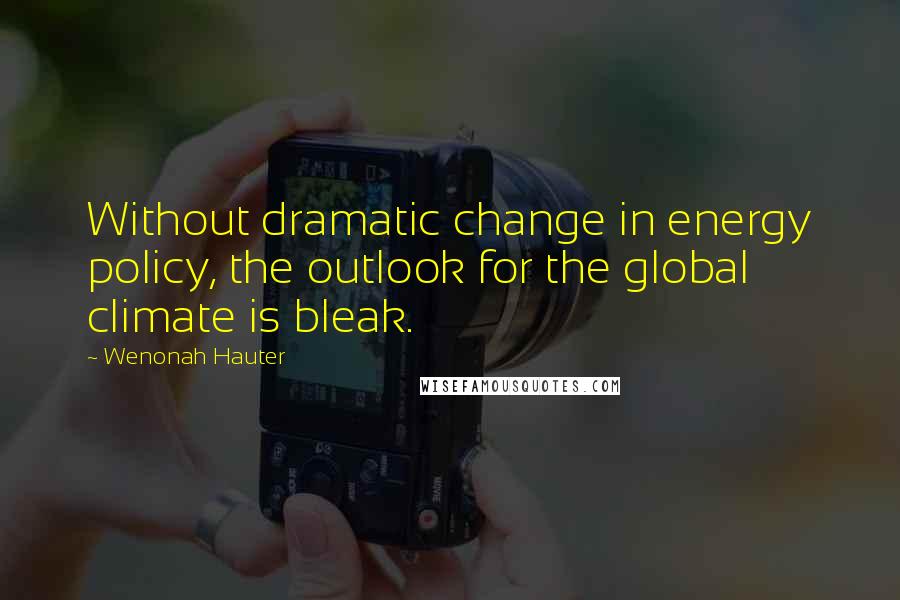 Wenonah Hauter Quotes: Without dramatic change in energy policy, the outlook for the global climate is bleak.