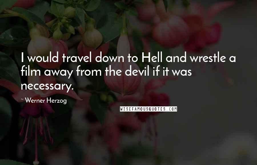 Werner Herzog Quotes: I would travel down to Hell and wrestle a film away from the devil if it was necessary.