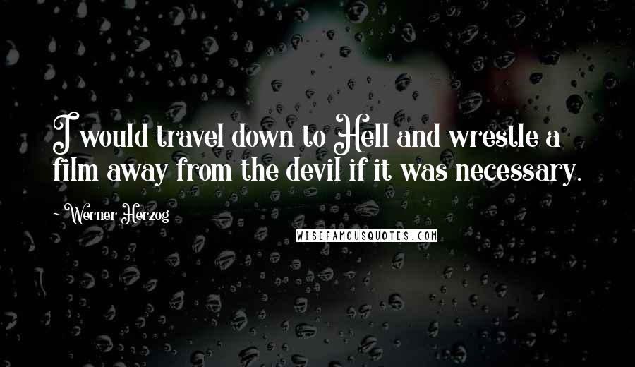 Werner Herzog Quotes: I would travel down to Hell and wrestle a film away from the devil if it was necessary.