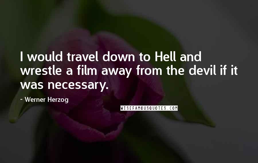 Werner Herzog Quotes: I would travel down to Hell and wrestle a film away from the devil if it was necessary.