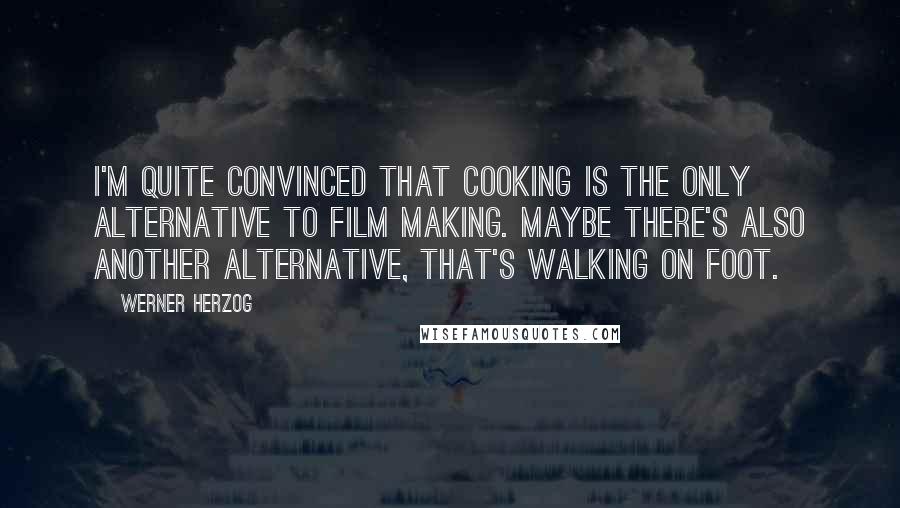 Werner Herzog Quotes: I'm quite convinced that cooking is the only alternative to film making. Maybe there's also another alternative, that's walking on foot.