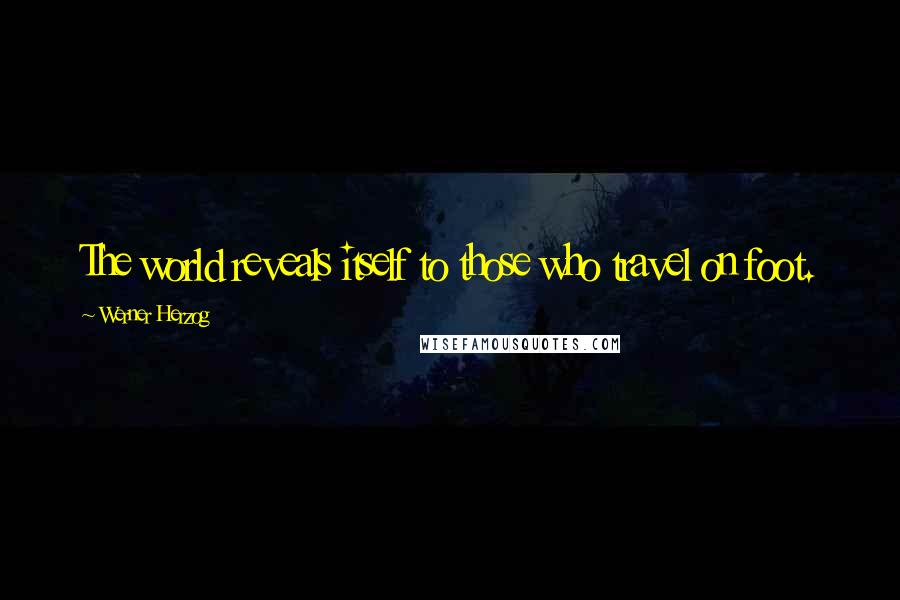 Werner Herzog Quotes: The world reveals itself to those who travel on foot.