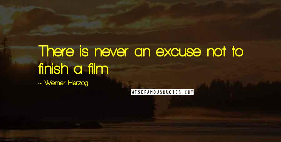 Werner Herzog Quotes: There is never an excuse not to finish a film.