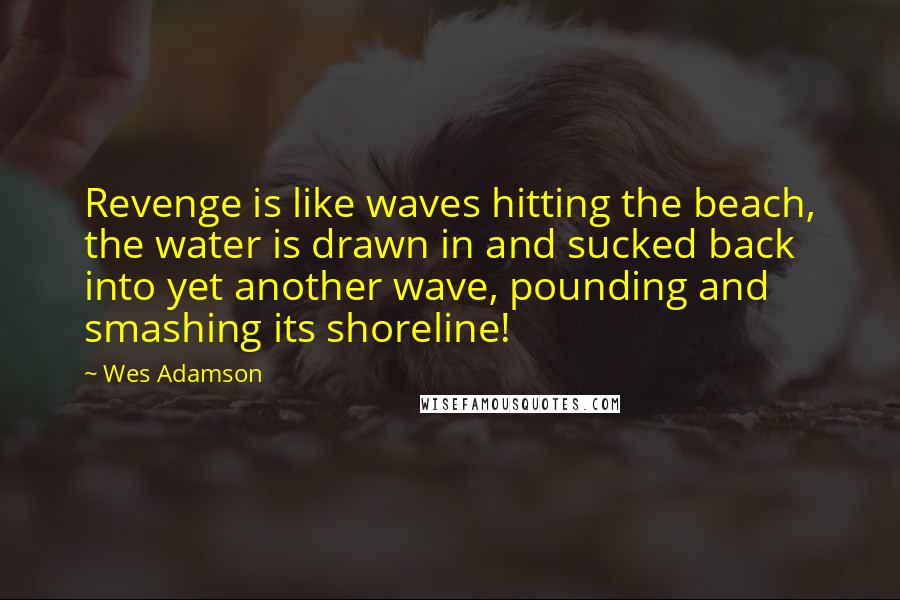 Wes Adamson Quotes: Revenge is like waves hitting the beach, the water is drawn in and sucked back into yet another wave, pounding and smashing its shoreline!