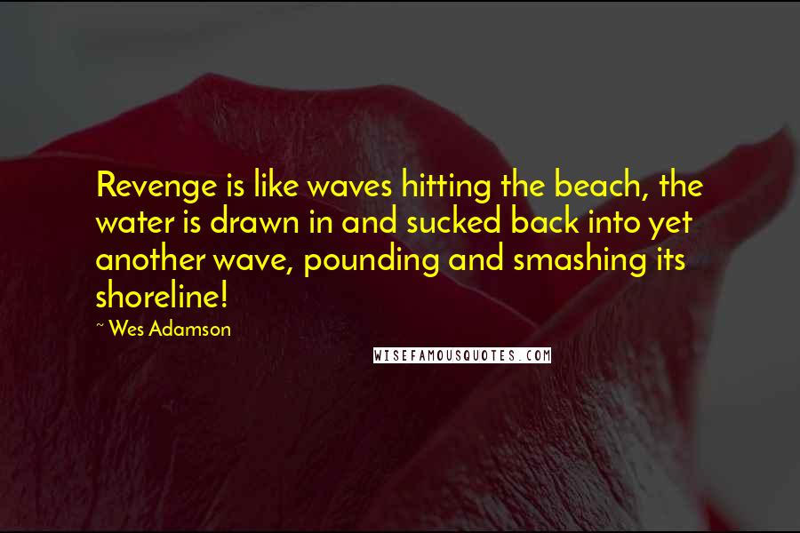 Wes Adamson Quotes: Revenge is like waves hitting the beach, the water is drawn in and sucked back into yet another wave, pounding and smashing its shoreline!