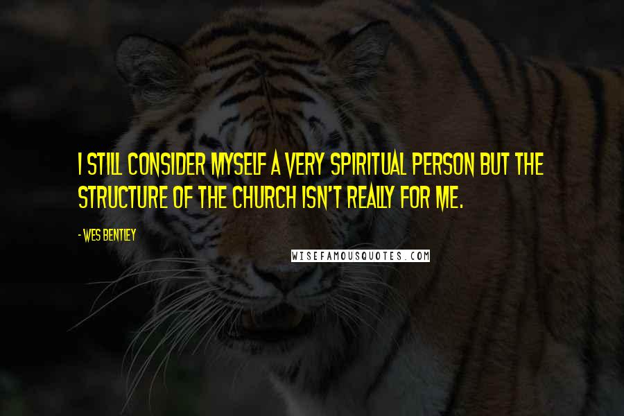 Wes Bentley Quotes: I still consider myself a very spiritual person but the structure of the church isn't really for me.