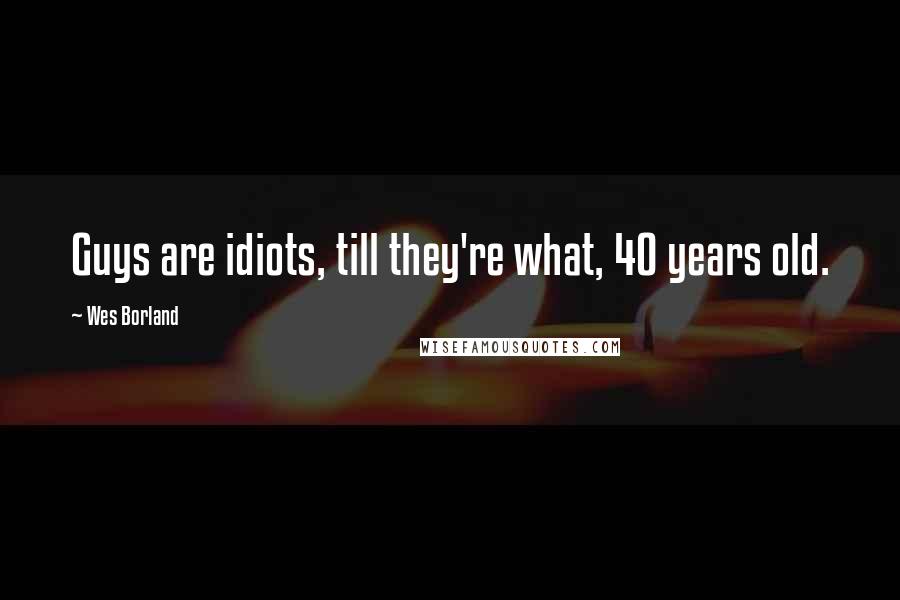 Wes Borland Quotes: Guys are idiots, till they're what, 40 years old.