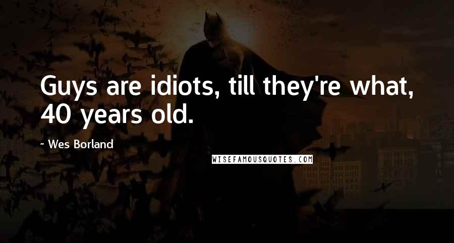 Wes Borland Quotes: Guys are idiots, till they're what, 40 years old.