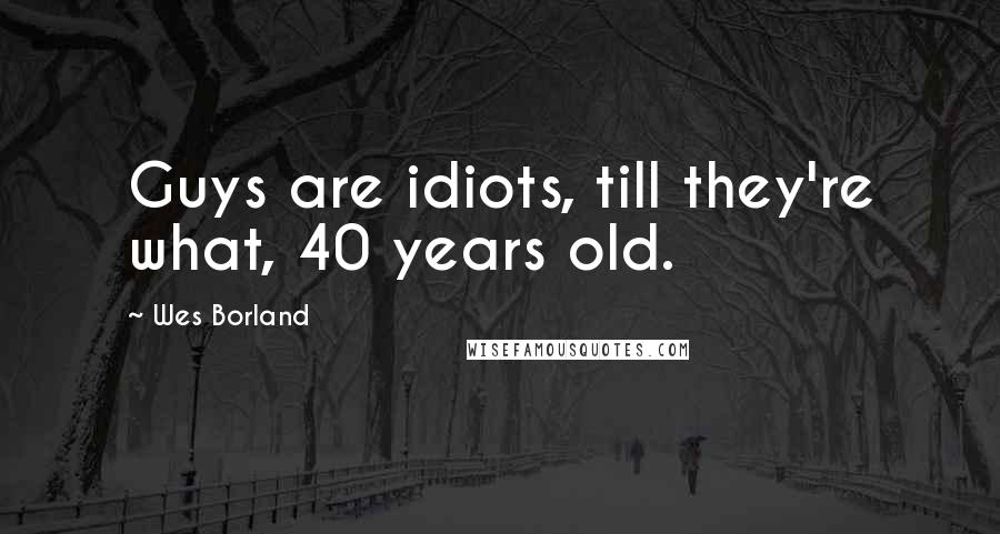 Wes Borland Quotes: Guys are idiots, till they're what, 40 years old.