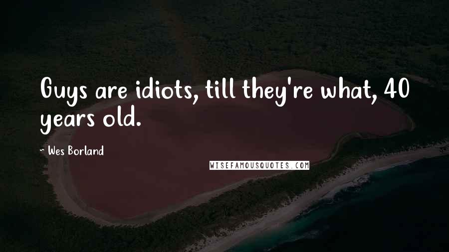 Wes Borland Quotes: Guys are idiots, till they're what, 40 years old.