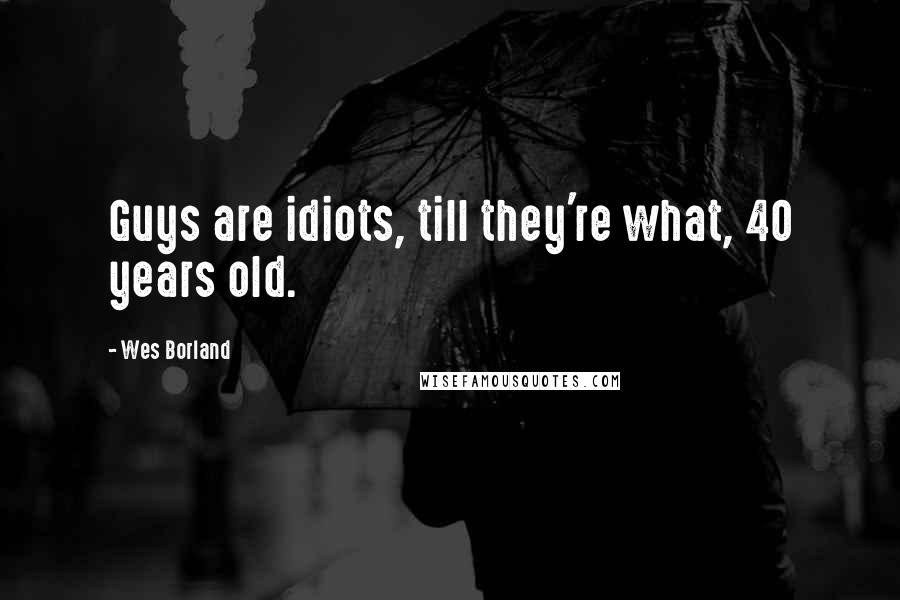 Wes Borland Quotes: Guys are idiots, till they're what, 40 years old.