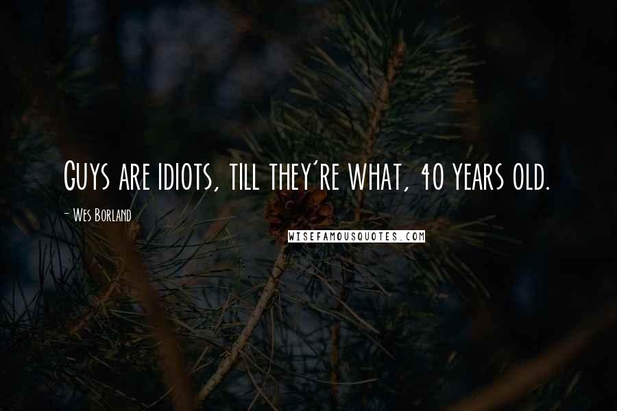 Wes Borland Quotes: Guys are idiots, till they're what, 40 years old.