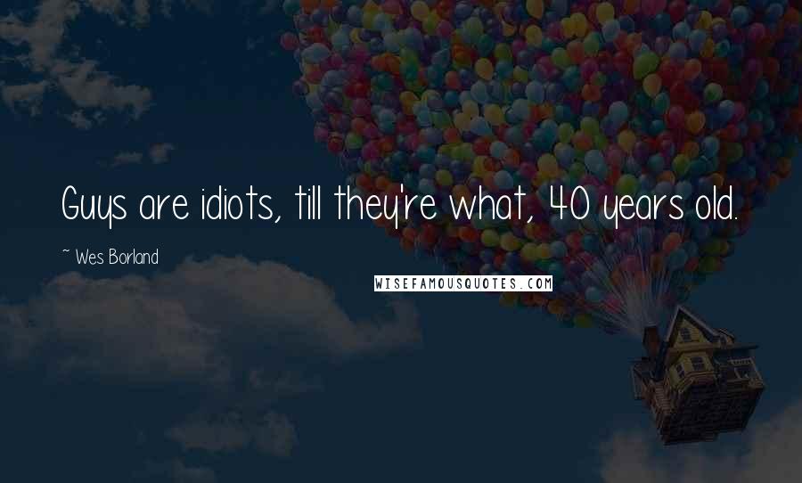 Wes Borland Quotes: Guys are idiots, till they're what, 40 years old.