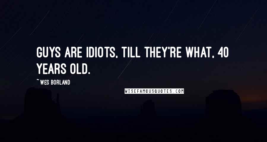 Wes Borland Quotes: Guys are idiots, till they're what, 40 years old.