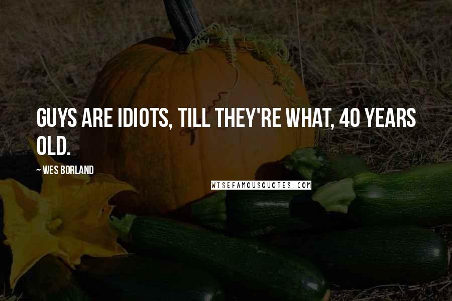 Wes Borland Quotes: Guys are idiots, till they're what, 40 years old.