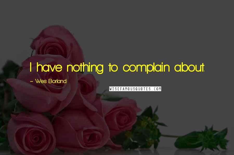 Wes Borland Quotes: I have nothing to complain about.