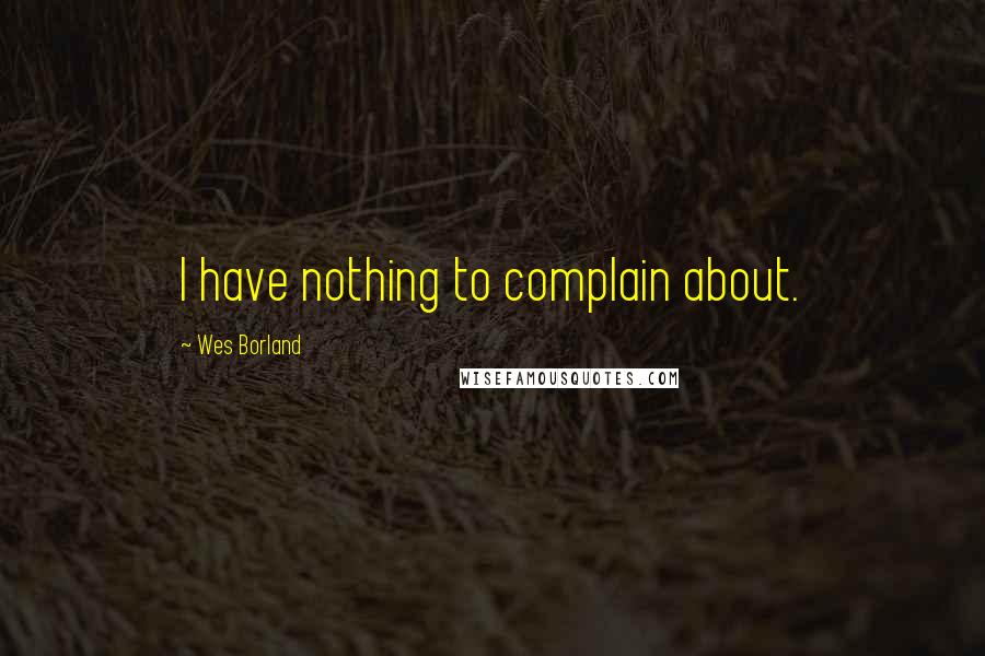 Wes Borland Quotes: I have nothing to complain about.