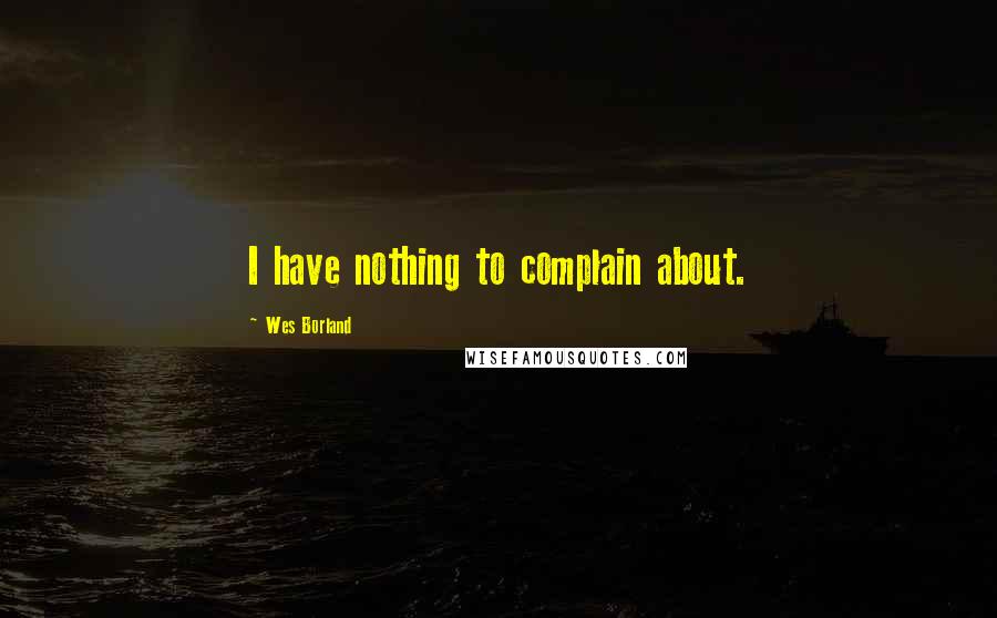 Wes Borland Quotes: I have nothing to complain about.