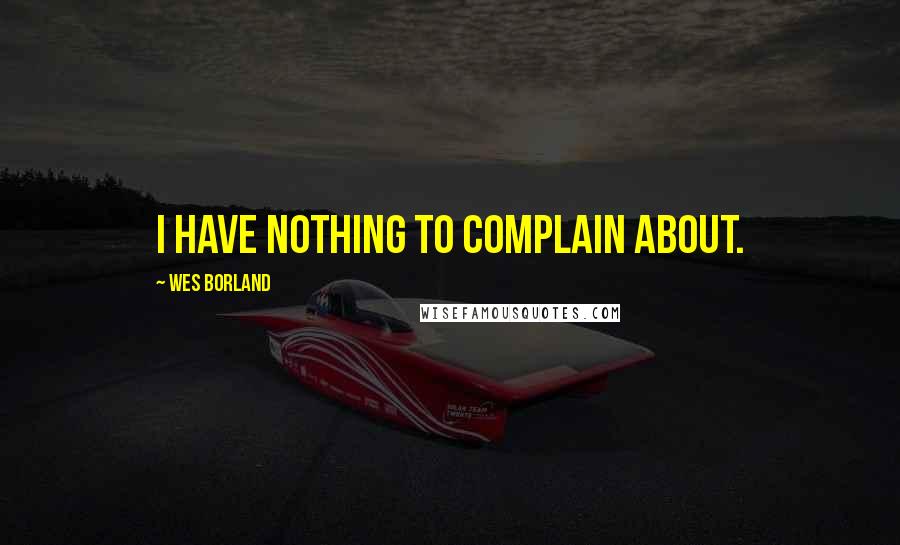 Wes Borland Quotes: I have nothing to complain about.