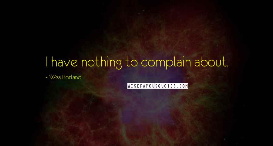 Wes Borland Quotes: I have nothing to complain about.