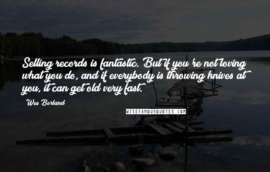 Wes Borland Quotes: Selling records is fantastic. But if you're not loving what you do, and if everybody is throwing knives at you, it can get old very fast.