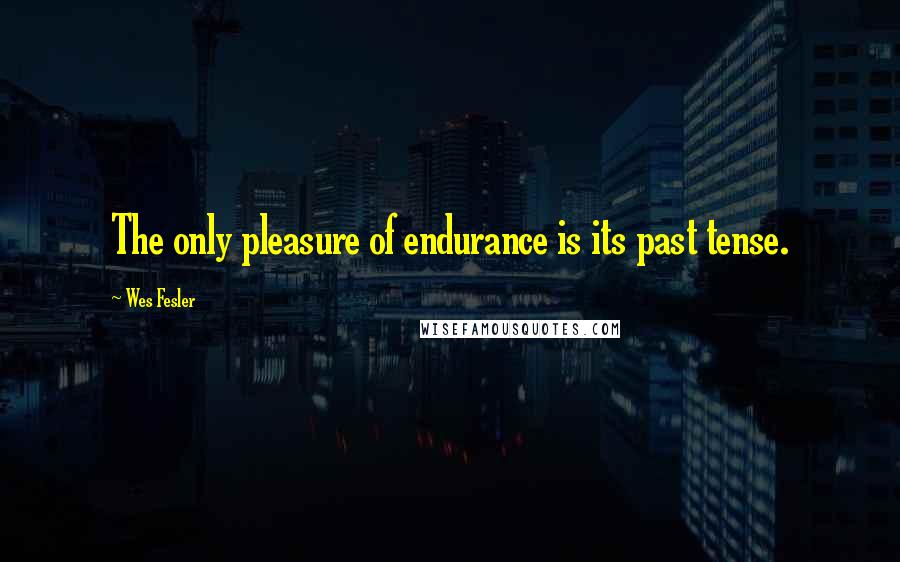 Wes Fesler Quotes: The only pleasure of endurance is its past tense.