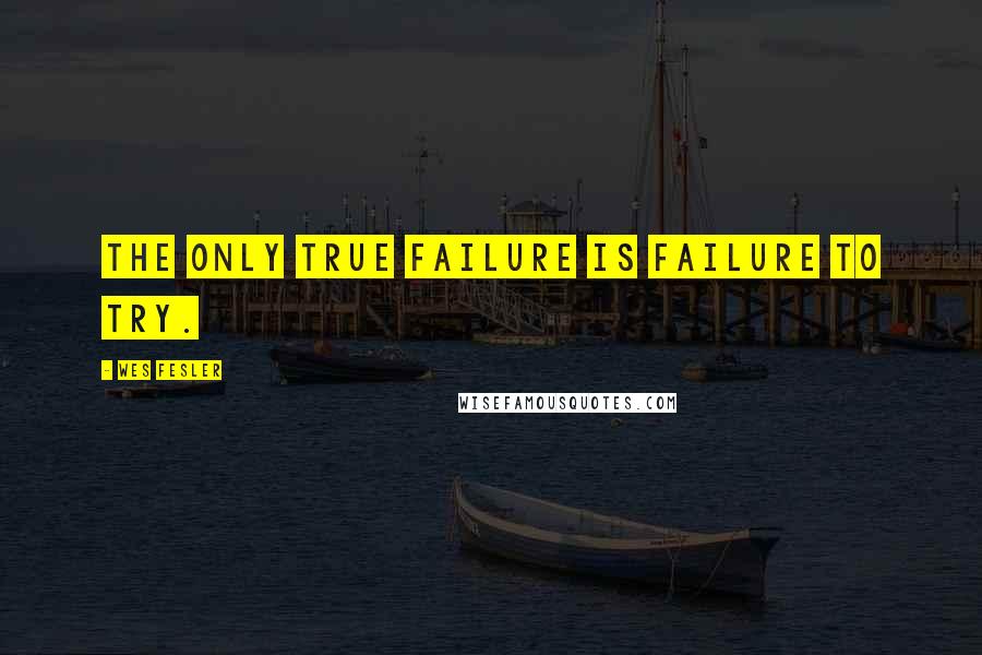 Wes Fesler Quotes: The only true failure is failure to try.