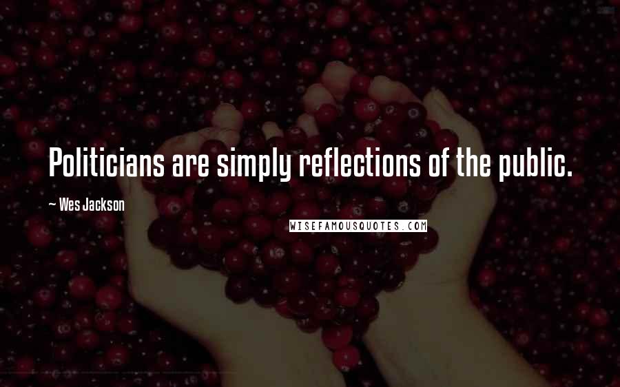 Wes Jackson Quotes: Politicians are simply reflections of the public.