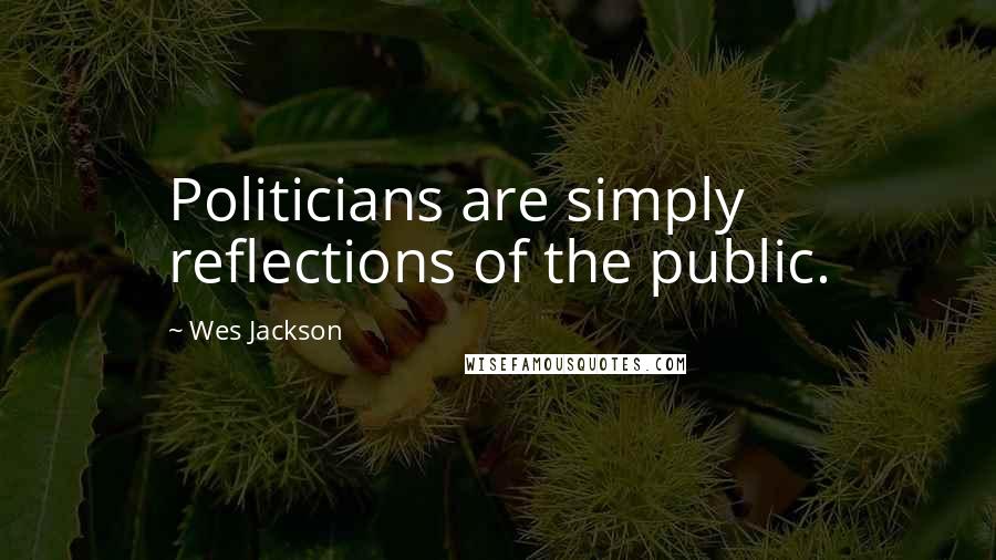 Wes Jackson Quotes: Politicians are simply reflections of the public.