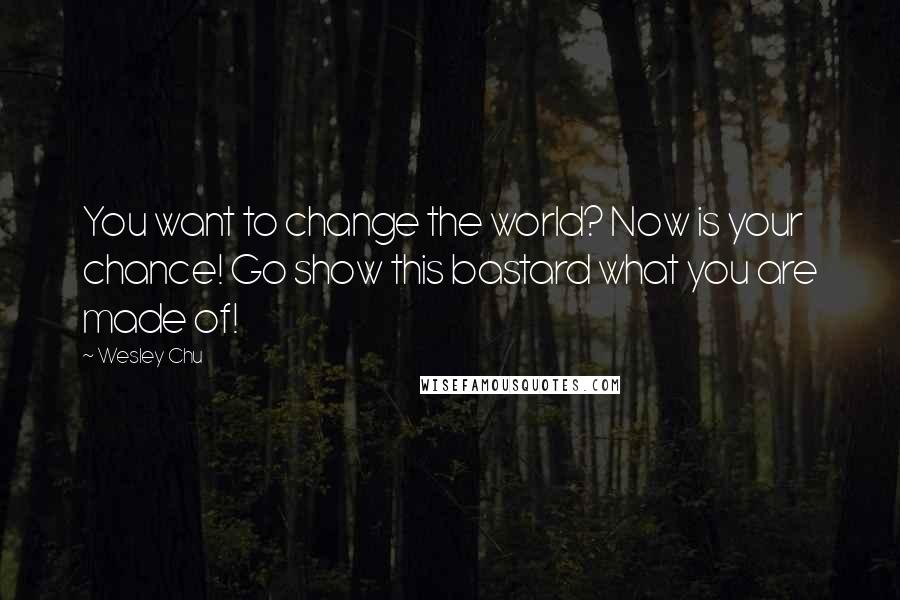 Wesley Chu Quotes: You want to change the world? Now is your chance! Go show this bastard what you are made of!