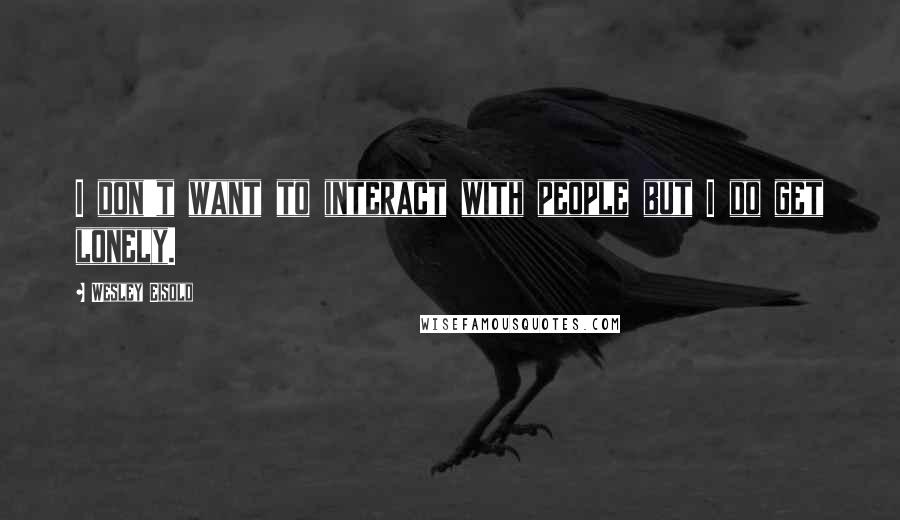 Wesley Eisold Quotes: I don't want to interact with people but I do get lonely.