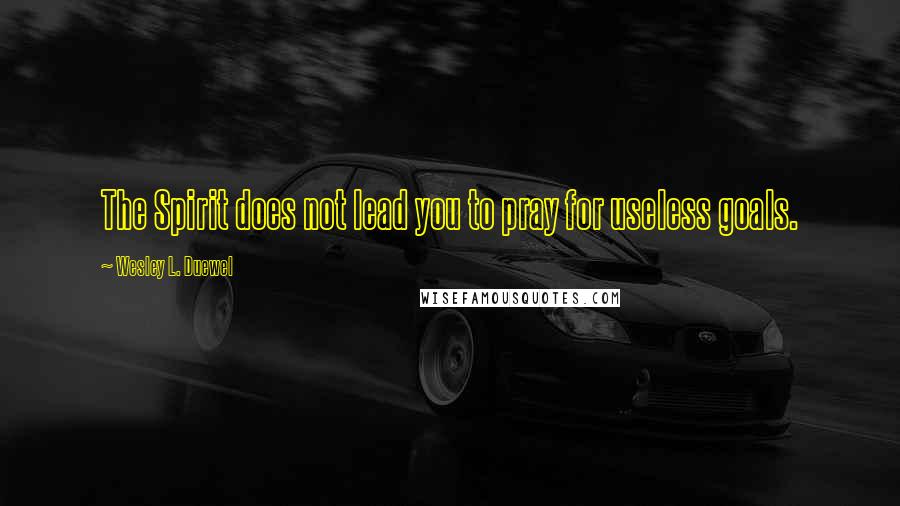 Wesley L. Duewel Quotes: The Spirit does not lead you to pray for useless goals.